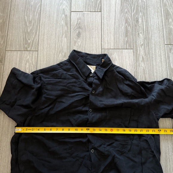 Tasso Elba|Men’s Black Linen/Silk casual button down Shirt,short sleeve•Size XL - Picture 8 of 10